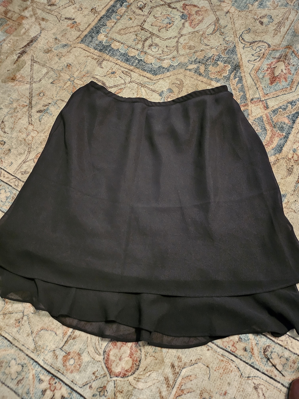 Women’s Black Layered Chiffon Skirt